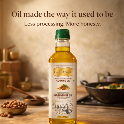 Wood Cold Pressed Groundnut Oil
